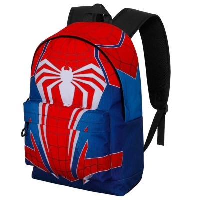 Mochila com padrão Homem-Aranha e alças pretas acolchoadas