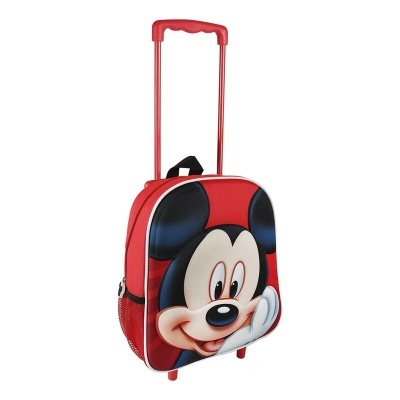 Mala de viagem infantil vermelha com imagem do Mickey Mouse