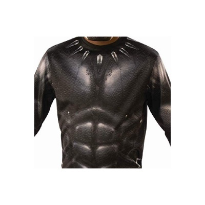 Camisola preta com estampa de músculos abdominais e garras no peito