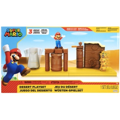 Conjunto de brinquedo Super Mario Desert Playset com figuras e peças de jogo