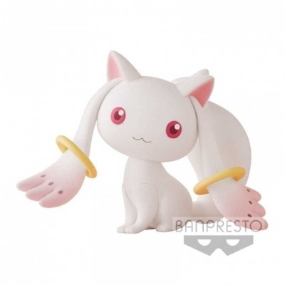 Figura colecionável Kyubey branco com olhos rosa e anéis amarelos