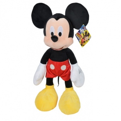 Pelúcia do Mickey Mouse com calças vermelhas e sapatos amarelos