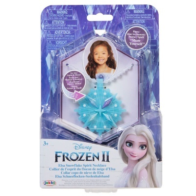 Colar 'Elsa Snowflake Spirit Necklace' da Disney Frozen II com padrão de floco de neve azul