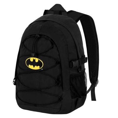 Mochila preta com logo amarelo do Batman