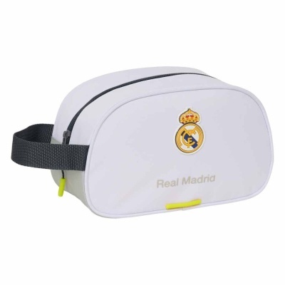 Necessaire branca com emblema e texto Real Madrid