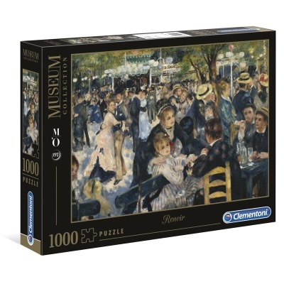 Caixa de puzzle Clementoni Museum Collection Renoir, 1000 peças com pintura de cena ao ar livre com pessoas