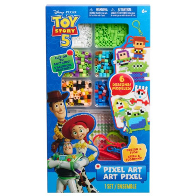 Brinquedo Toy Story 5 Pixel Art com peças coloridas e personagens Woody, Jessie e Buzz Lightyear