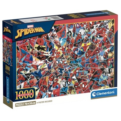 Caixa de puzzle da Marvel Spider-Man com 1000 peças e imagens múltiplas do Homem-Aranha