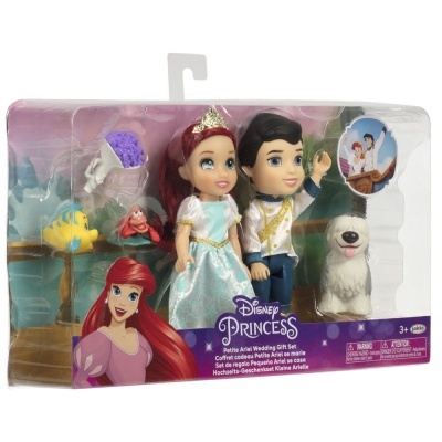 Conjunto de bonecos Disney Princess com personagens e animais em embalagem transparente