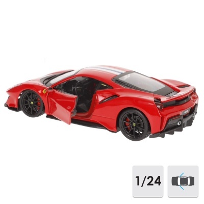 Miniatura de carrinho Ferrari vermelho com portas abertas