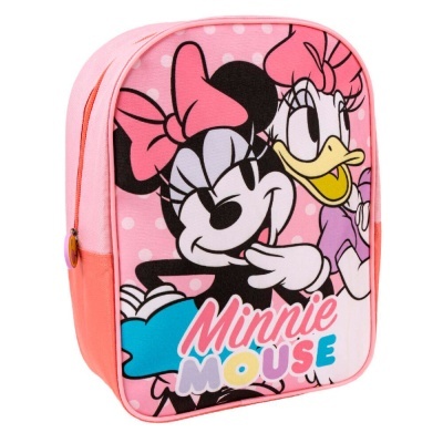 Mochila infantil cor-de-rosa com estampa Minnie Mouse e Daisy