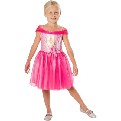 Vestido cor-de-rosa para menina com personagem e saia rodada