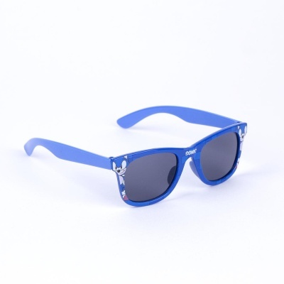 Óculos de sol azuis com design SONIC e lentes escuras