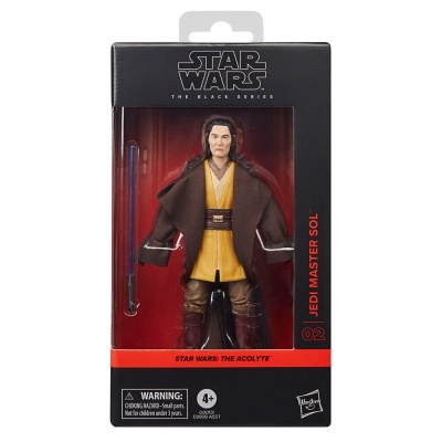 Figura de ação Star Wars Jedi Master Sol na embalagem