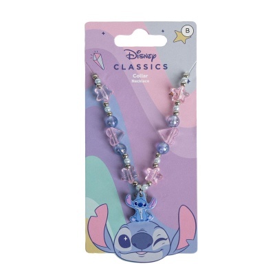 Colar com pendente do Stitch e contas coloridas em cartolina de marca Disney Classics
