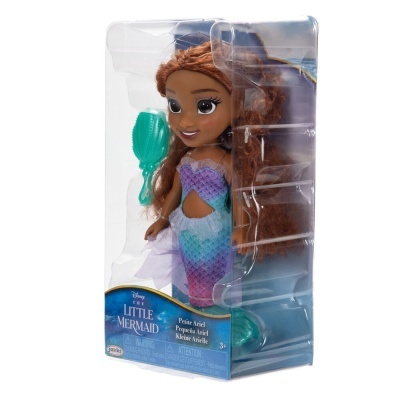 Boneca Ariel da Pequena Sereia em embalagem transparente com pente verde
