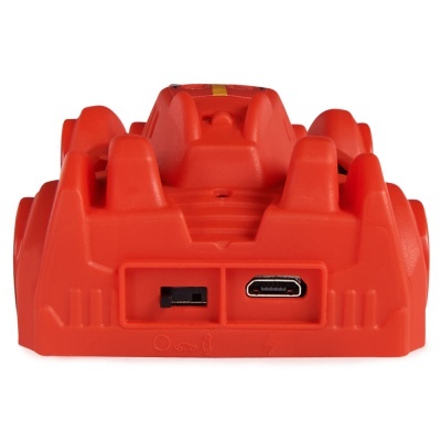 Base de carga vermelha com portas USB e micro USB