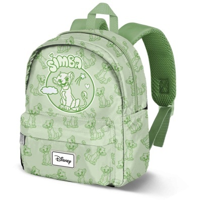 Mochila infantil verde clara com estampa de Simba e logo Disney