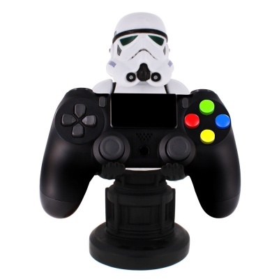Suporte Stormtrooper preto e branco para comando de videojogos