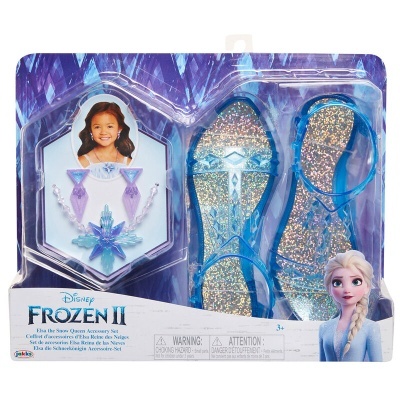 Conjunto Disney Frozen II com sandálias brilhantes e acessórios de Elsa