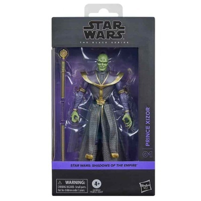 Figura de ação Star Wars Prince Xizor em embalagem preta