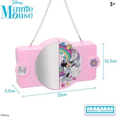 Brinquedo câmara rosa com espelho e desenho Minnie Mouse