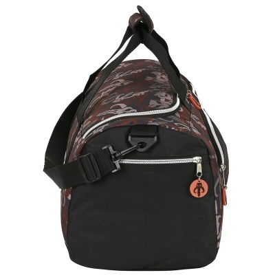 Saco desportivo cylindrical com padrão camuflado e alça preta