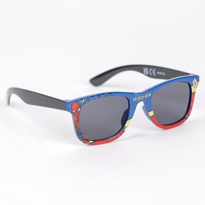 Óculos de sol infantis Spiderman com armação azul, vermelho e preto