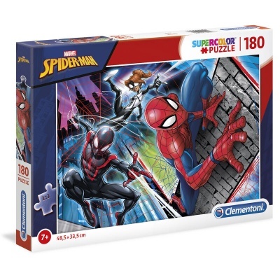Embalagem de puzzle Spiderman com 180 peças da Clementoni