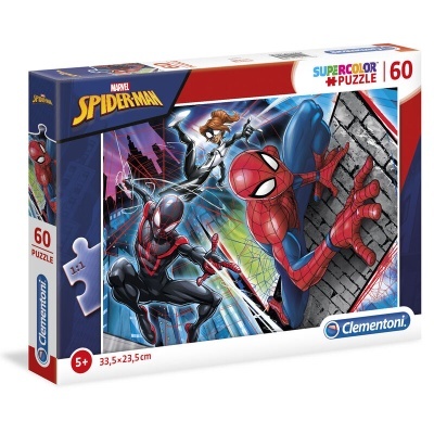 Caixa de puzzle Spider-Man Marvel com 60 peças da Clementoni