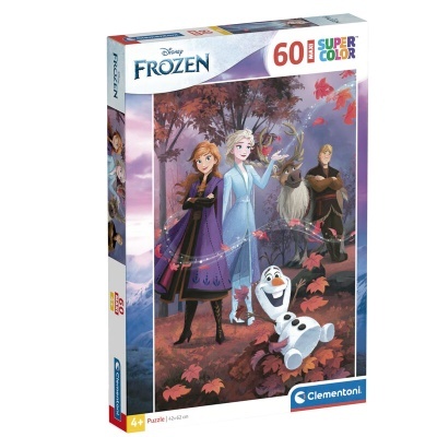 Puzzle Disney Frozen com 60 peças e personagens em cenário outonal