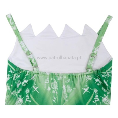 Top feminino verde e branco com alças ajustáveis e detalhe triangular no topo