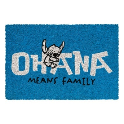 Tapete azul OHANA MEANS FAMILY com Stitch