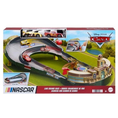 Conjunto de pista de corridas NASCAR Disney Pixar Cars com miniaturas e pista curva