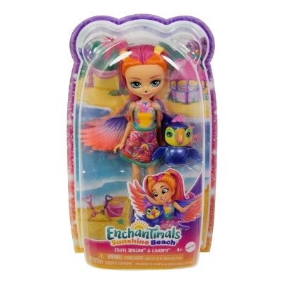 Boneca Enchantimals Sunshine Beach com animal de estimação embalada