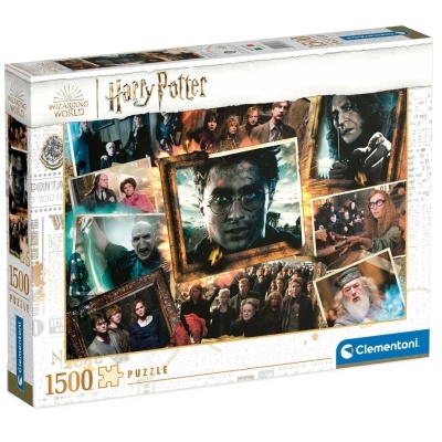 Caixa de puzzle Harry Potter 1500 peças com imagens dos personagens da saga