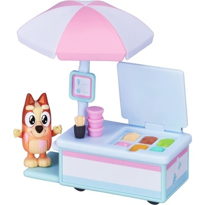 Brinquedo de carrinho de gelados e personagem de cão colorido