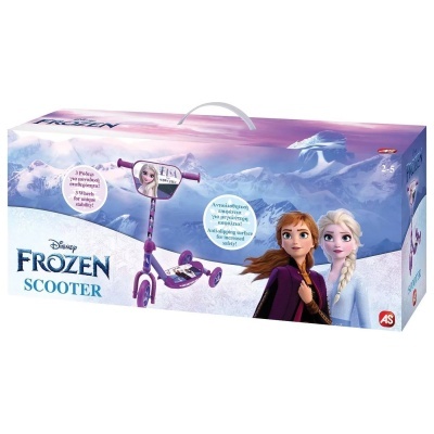Trotinete infantil Disney Frozen com embalagem mostra Anna e Elsa