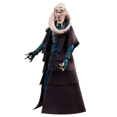 Figura de ação de personagem fictício com vestido roxo e luvas com garras