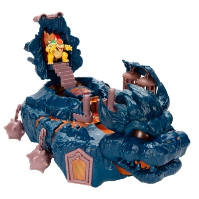Brinquedo veiculo Bowser azul escuro com figura amarela