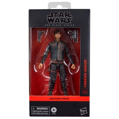 Figura de ação Star Wars Cassian Andor na embalagem