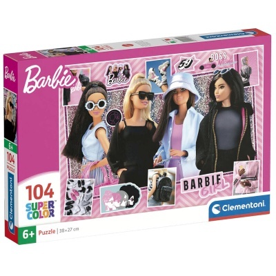 Caixa de puzzle Barbie Clementoni com 104 peças e bonecas com roupa da moda