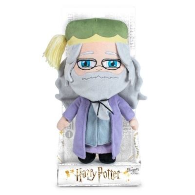 Pelúcia Alvo Dumbledore da coleção Harry Potter com casaco roxo e chapéu verde
