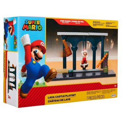 Brinquedo Super Mario Lava Castle Playset com figura do Mario e plataforma de lava