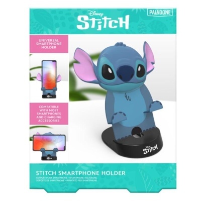 Suporte para smartphone Disney Stitch azul e rosa em plástico com base preta
