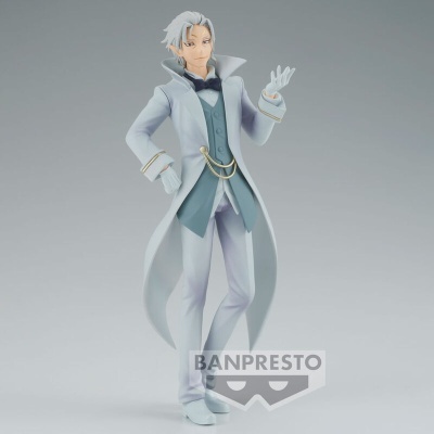 Figura de personagem masculino com casaco azul claro e calças brancas