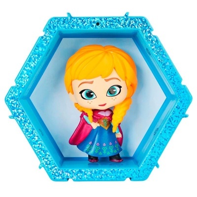 Figura de brinquedo da personagem Anna da Disney com base hexagonal azul