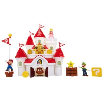 Conjunto de brinquedos Super Mario com castelo e personagens