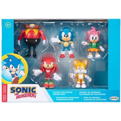 Conjunto de figuras Sonic The Hedgehog com cinco personagens em embalagem colorida