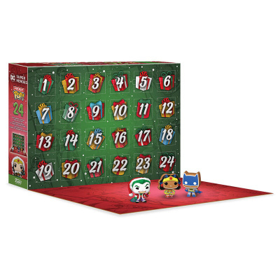 Advento calendário DC Super Heroes Pocket Pop 24 com bonecos Funko Pop